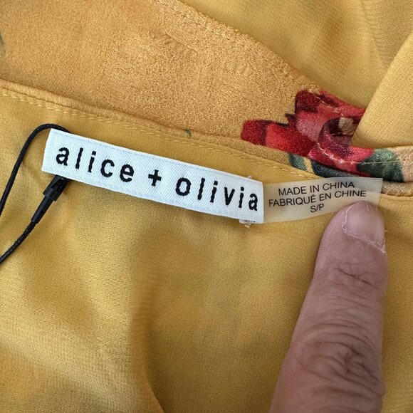 Alice + Olivia Shera Pullover Off Shoulder Blouse Trumpet Sleeve Contemporary Fi - Picture 11 of 13